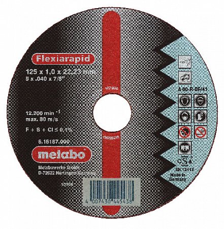 METABO - řezný kotouč - nerez - FLEXIRAPID 125x1,0x22,2mm rovný