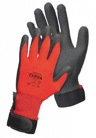 CERVA - JACDAW pletené bezešvé nylonové rukavice - velikost 9