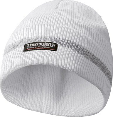 GEBOL zimní reflexní čepice, materiál THINSULATE - bílá
